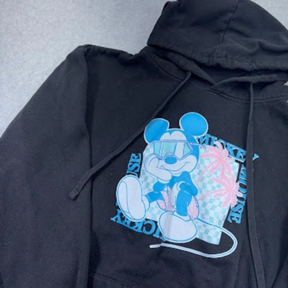 Disney Collection By Neff Hoodie‎ Mens L black Mickey Mouse Retro Graphic